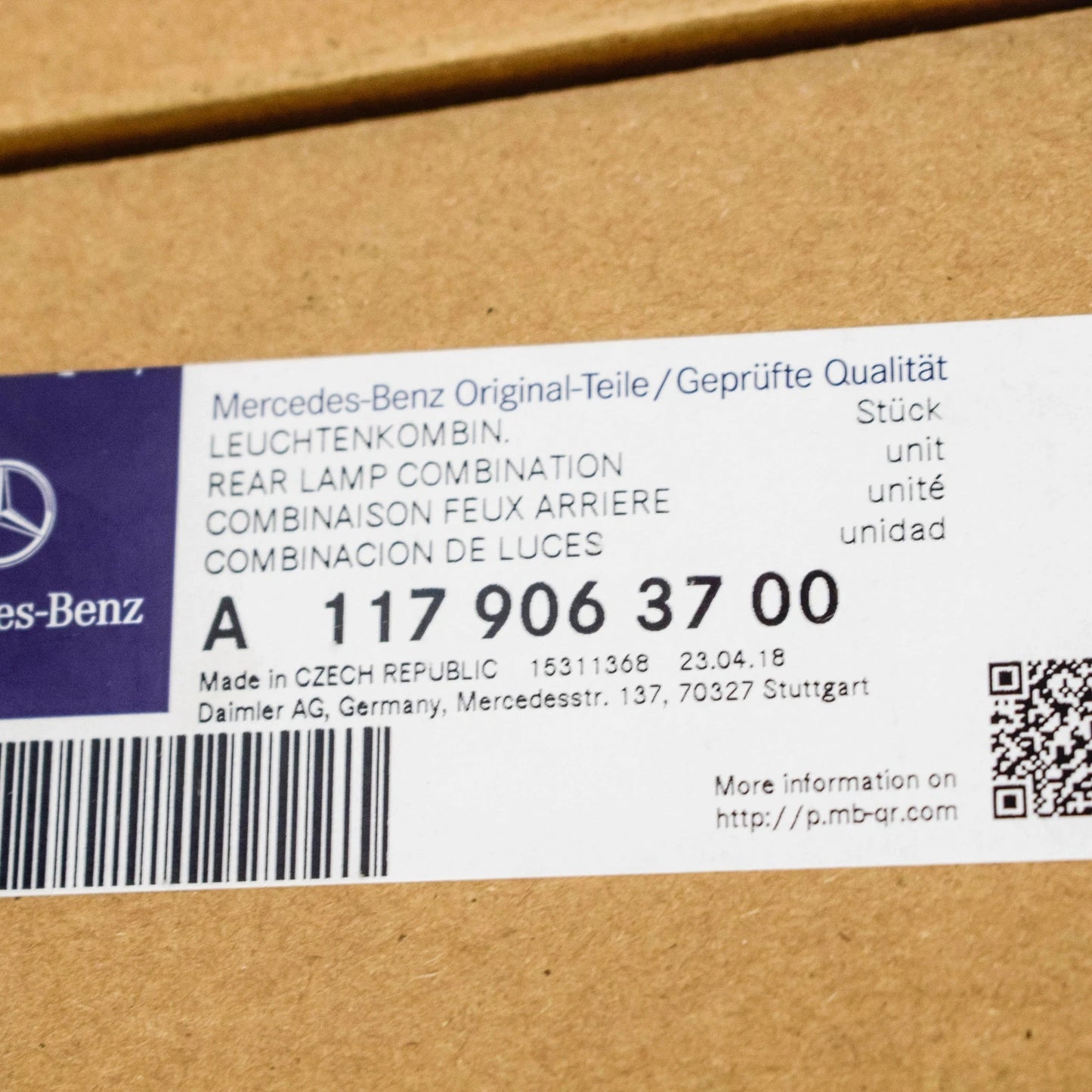 NEW MERCEDES-BENZ CLA COUPE C117 REAR LEFT TAILLIGHT A1179063700 ORIGINAL