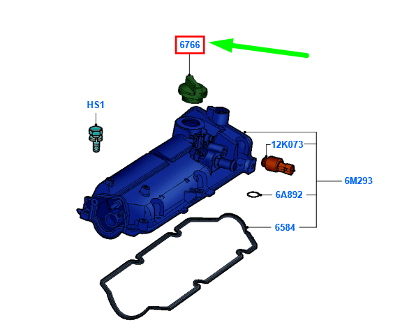 new ford ka mk2 oil filler cap 9s51-6766-ba 1561562 original