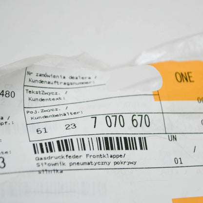 NEW BMW 6 COUPE E63 HOOD GAS PRESSURIZED SPRING 51237070670 7070670 ORIGINAL