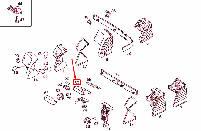 NEW MERCEDES-BENZ S W140 ADDITIONAL STOP LIGHT A14082018565076 ORIGINAL