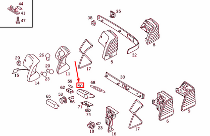 NEW MERCEDES-BENZ S W140 ADDITIONAL STOP LIGHT A14082018565076 ORIGINAL