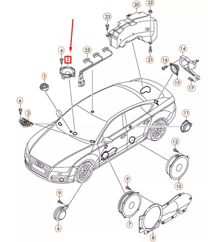 NEW AUDI A6 C7 FRONT CENTER DASHBOARD LOUDSPEAKER 4G0035825 ORIGINAL