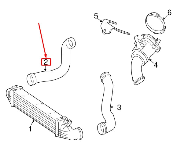 NEW MERCEDES-BENZ E W211 RIGHT INTERCOOLER HOSE A2115282682