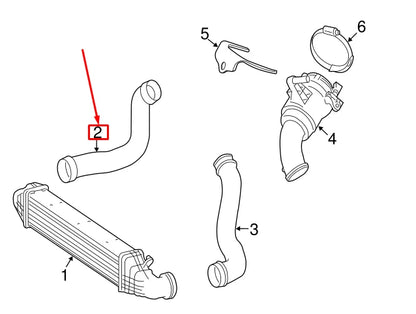 NEW MERCEDES-BENZ E W211 RIGHT INTERCOOLER HOSE A2115282682