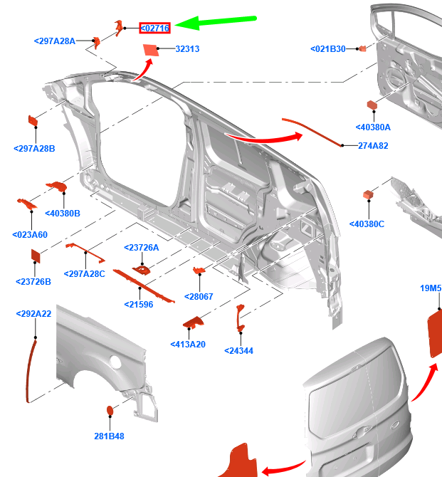 new ford tourneo courier left a pillar weatherstrip seal 1846195 original