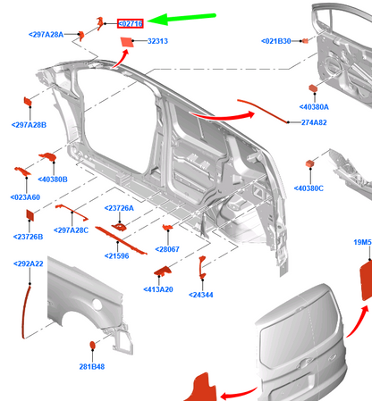 new ford tourneo courier left a pillar weatherstrip seal 1846195 original