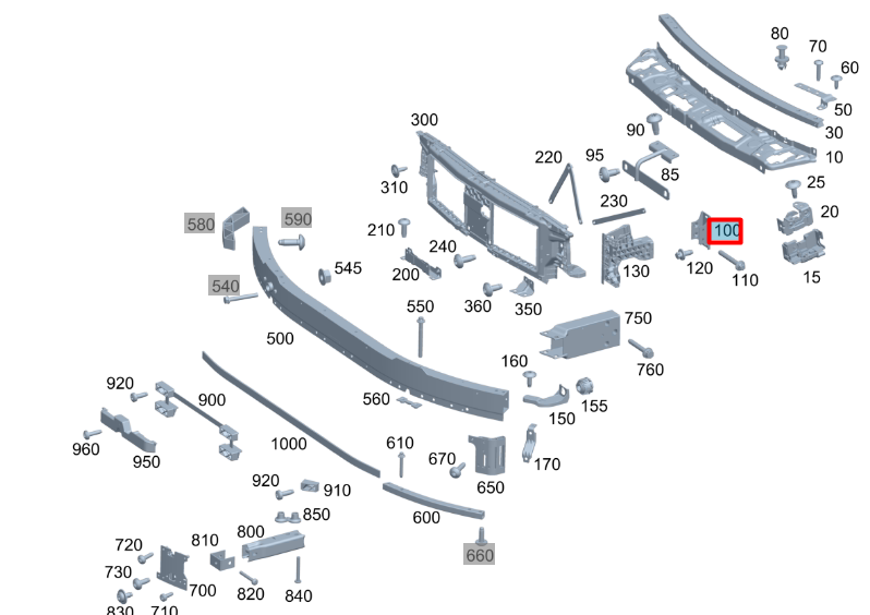 NEW MERCEDES-BENZ C W206 FRONT REINFORCEMENT MOUNTING RAIL A2066203802 ORIGINAL
