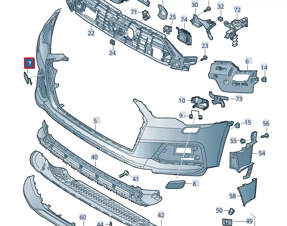NEW AUDI A6 C8 FRONT BUMPER TOW HOOK EYE COVER 4K0807241BGRU