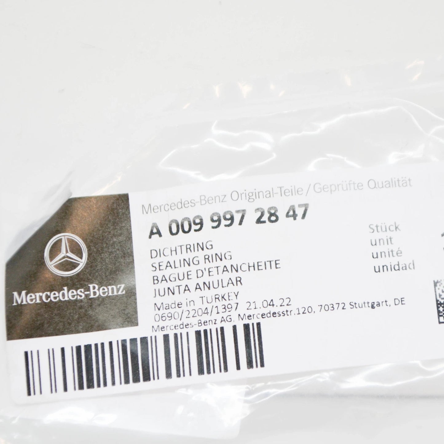 NEW MERCEDES-BENZ G W463 FRONT AXLE SEALING RING A0099972847 ORIGINAL