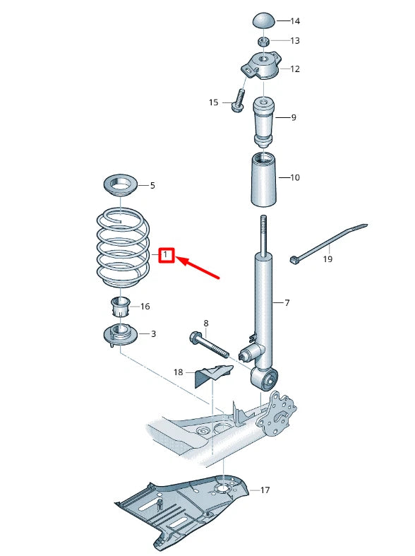 NEW VOLKSWAGEN T-ROC A11 REAR AXLE COIL SPRING 5Q0511121BD