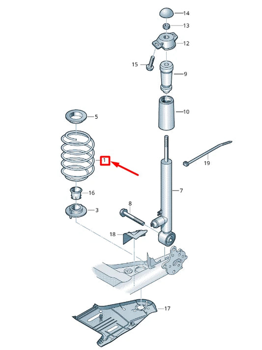 NEW VOLKSWAGEN T-ROC A11 REAR AXLE COIL SPRING 5Q0511121BD