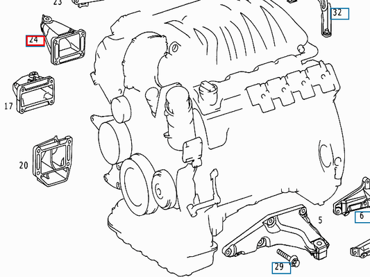 new mercedes benz sl r230 right engine mount a1132231404 original