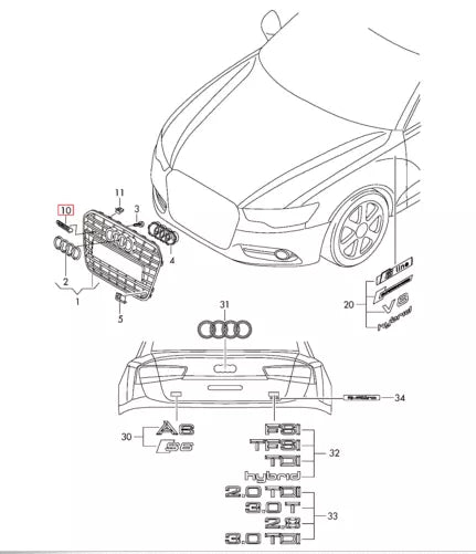 NEW AUDI A6 S6 RADIATOR GRILLE EMBLEM BADGE 4F0853736F2ZZ