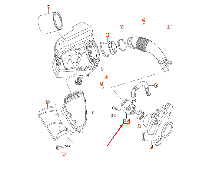 NEW AUDI A6 C7 AIR FILTER PULSATION DAMPER 059129955AE ORIGINAL