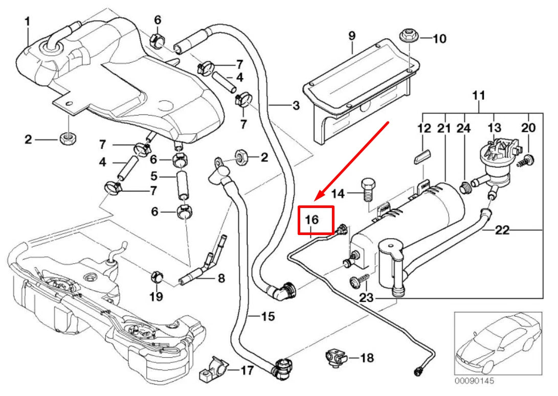 NEW BMW 3 E46 REAR SCAVENGING LINE 2229417 16132229417 ORIGINAL
