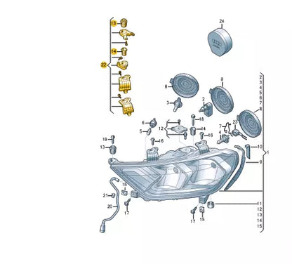 NEW AUDI A1 SPORTBACK GB FRONT LEFT HEADLIGHT REPAIR KIT 82A998121 ORIGINAL