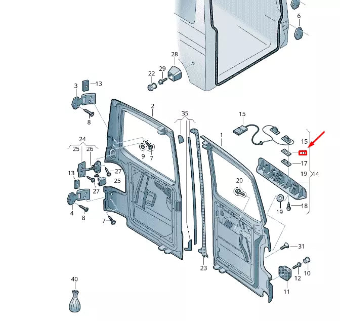 NEW VW TRANSPORTER VI T6 REAR LICENCE PLATE LIGHT GASKET 7H0827634 ORIGINAL