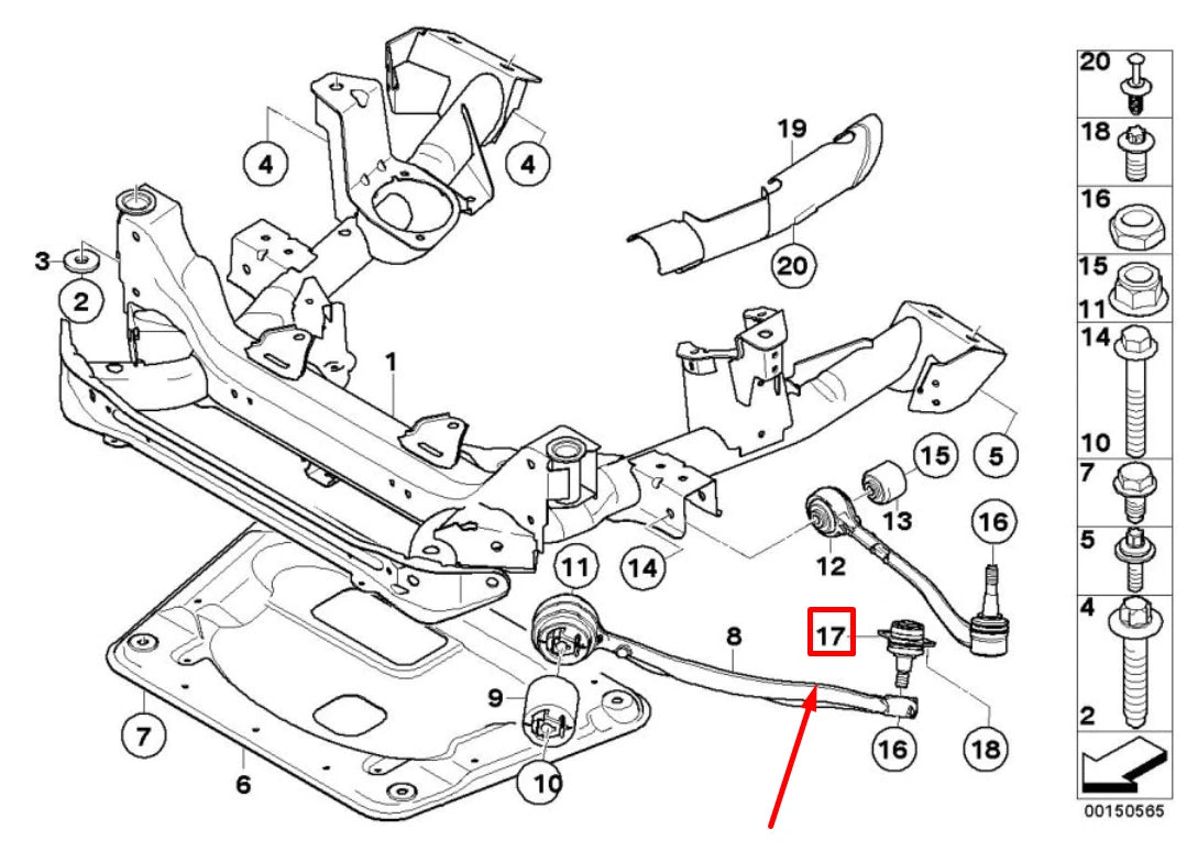 NEW BMW X3 E83 FRONT LOWER BALL JOINT 31103418341 3418341 ORIGINAL