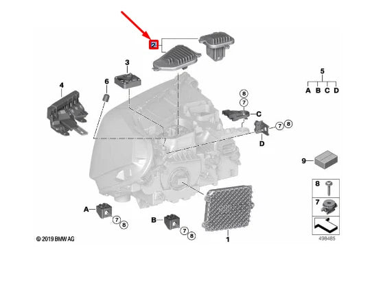 NEW BMW X1 F48 LEFT LED TURN INDICATOR UNIT MODULE 63119477821 ORIGINAL