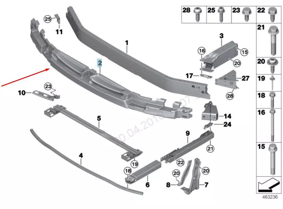 NEW BMW X1 F48 FRONT BUMPER FOAM 51117342437 7342437 2015 ORIGINAL