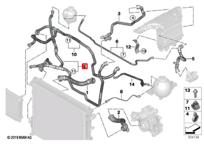 NEW BMW X3 M F97 CHARGE AIR COOLER RADIATOR HOSE 17128053467 ORIGINAL