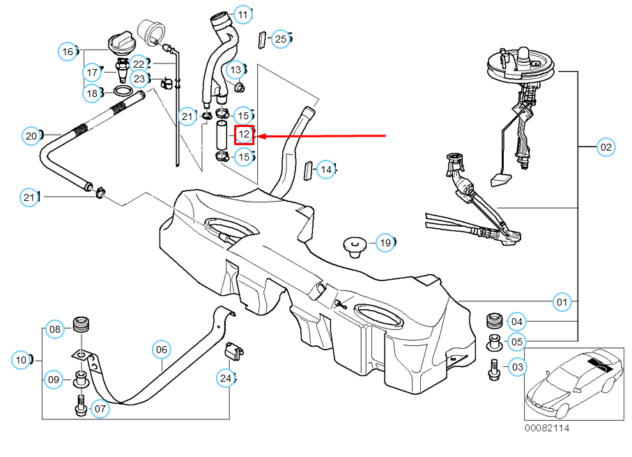 new bmw 5 touring e39 fuel tank hose 16116760118 6760118 original