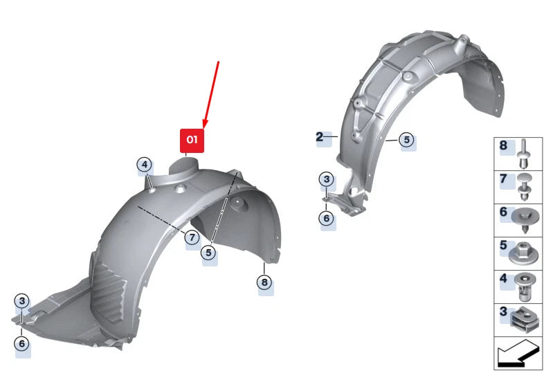 NEW BMW X2 F39 FRONT RIGHT INNER ARCH LINER 51717427920 7427920 ORIGINAL