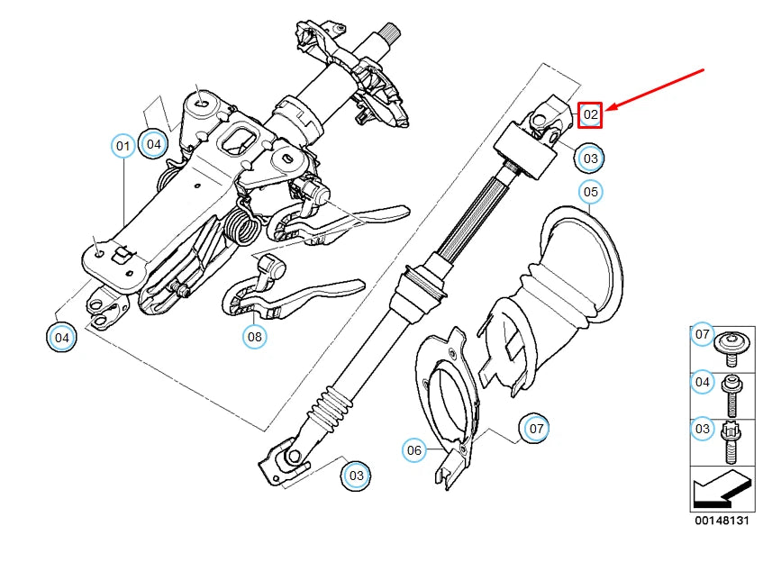 NEW BMW 5 E60 STEERING SHAFT 32306780892 6780892 ORIGINAL