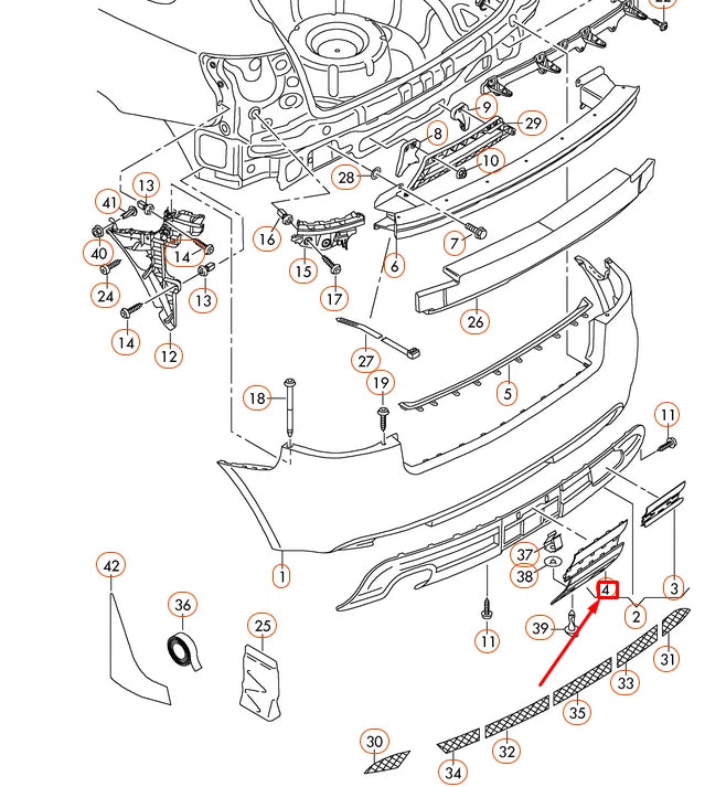 NEW AUDI A3 8P REAR BUMPER TRAILER COUPLING COVER 8P0807397B1RR