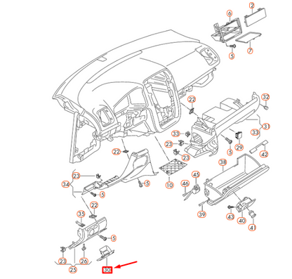 NEW VW EOS INSTRUMENT PANEL LEFT STOWAGE COMPARTMENT LHD 5K1857919D82V ORIGINAL