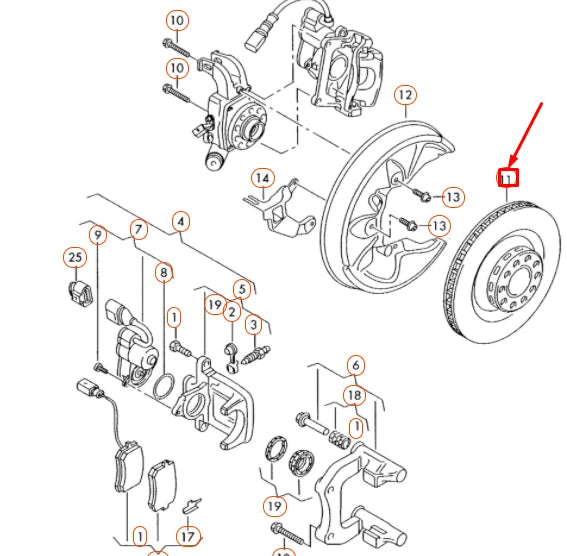 NEW AUDI A6 C6 REAR BRAKE DISC 4F0615601E ORIGINAL