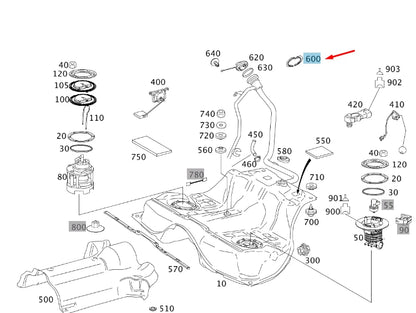 NEW MERCEDES-BENZ S W221 FUEL TANK FILLER NECK RING A2204710071 ORIGINAL