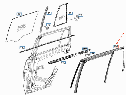 new mercedes-benz c w204 rear left window channel guide rail a2047351500