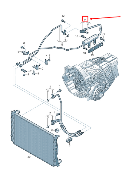 new audi a6 c6 gearbox oil pressure line 4f0317817e original