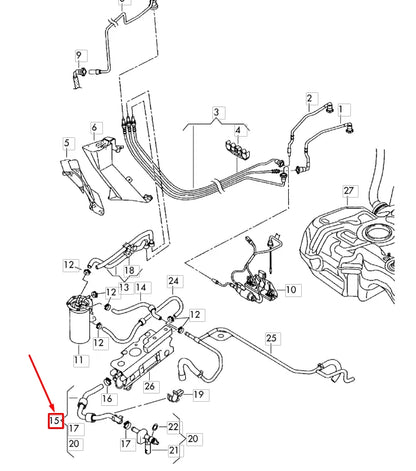 NEW VOLKSWAGEN EOS FUEL HOSE LINE 1K0130307CC