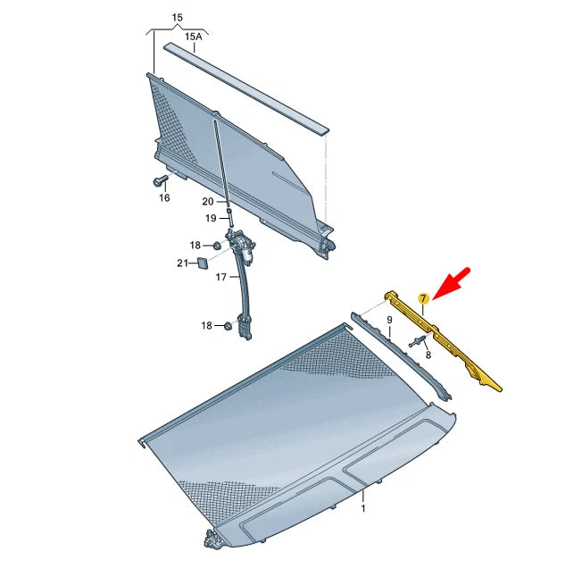 NEW AUDI A8 D4 REAR ROLLER SUN BLIND LEFT GUIDE RAIL 4H4864305EP5 ORIGINAL
