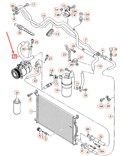 new audi a8 d3 a/c refrigerant line 4e0260707ba original