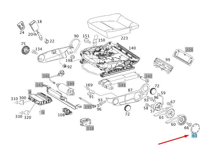 NEW MERCEDES-BENZ W639 FRONT SEAT HEIGHT ADJUSTMENT TRIM A00091217239B51