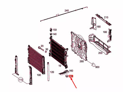 NEW MERCEDES-BENZ GLA X156 RADIATOR BOTTOM ELASTOMER BEARING A2465040012
