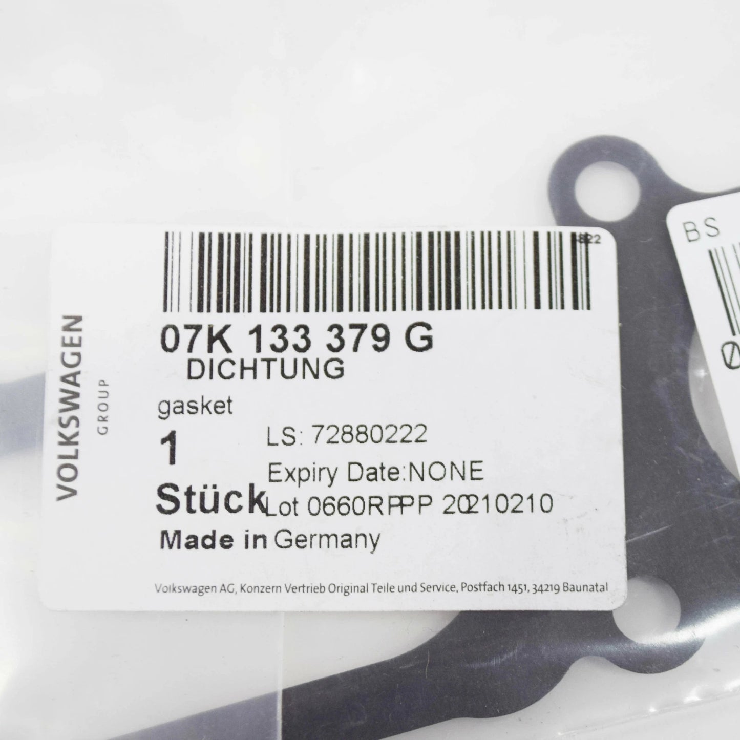 NEW AUDI RS Q3 F3 LOWER INTAKE MANIFOLD GASKET SEAL 07K133379G ORIGINAL