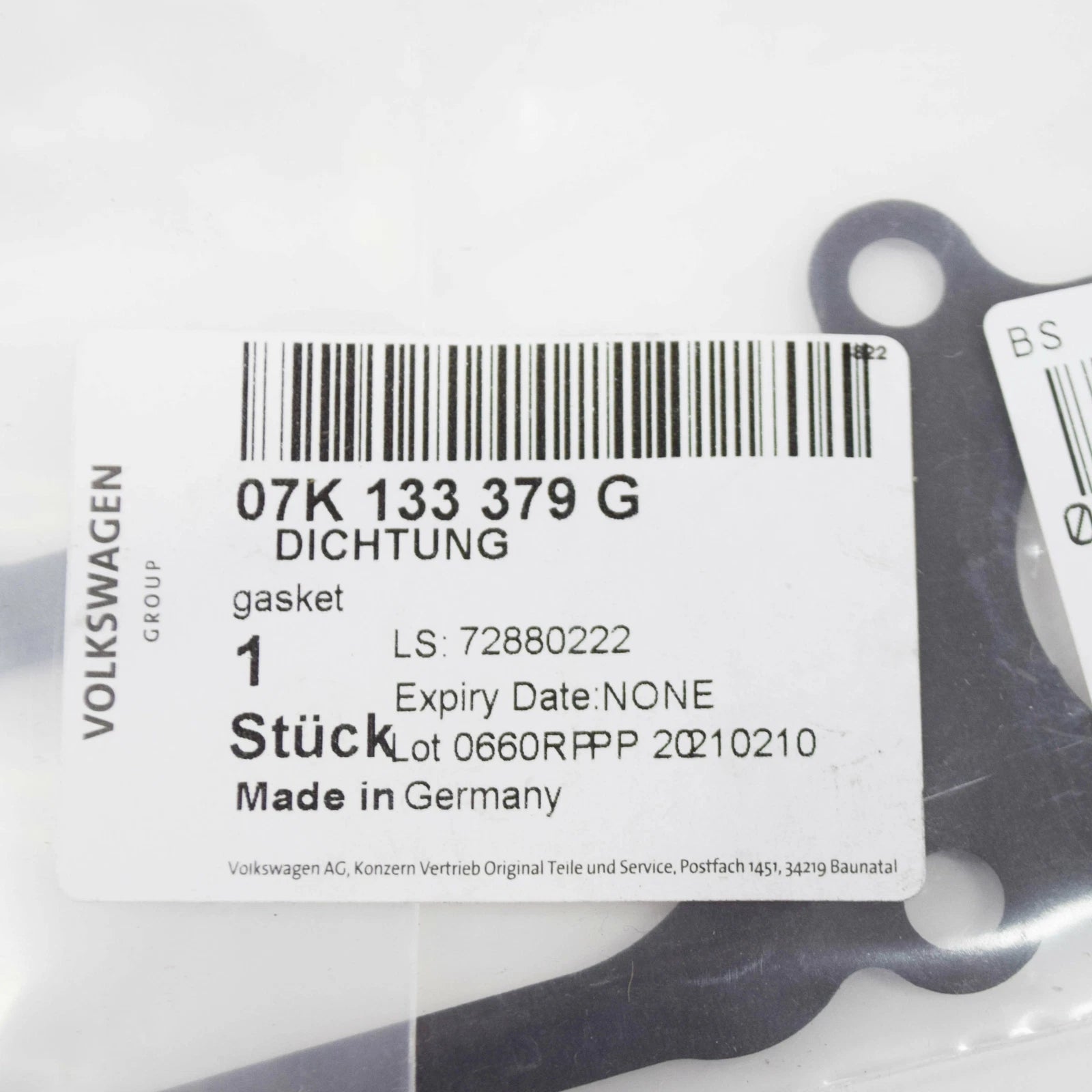 NEW AUDI RS Q3 F3 LOWER INTAKE MANIFOLD GASKET SEAL 07K133379G ORIGINAL