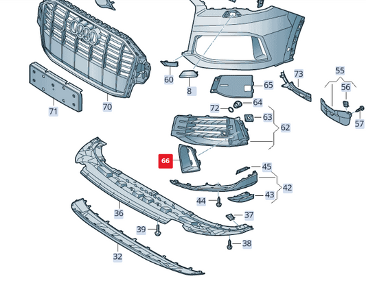 NEW AUDI Q7 4M FRONT RIGHT BUMPER INSERT 4M0807698ATB2 ORIGINAL