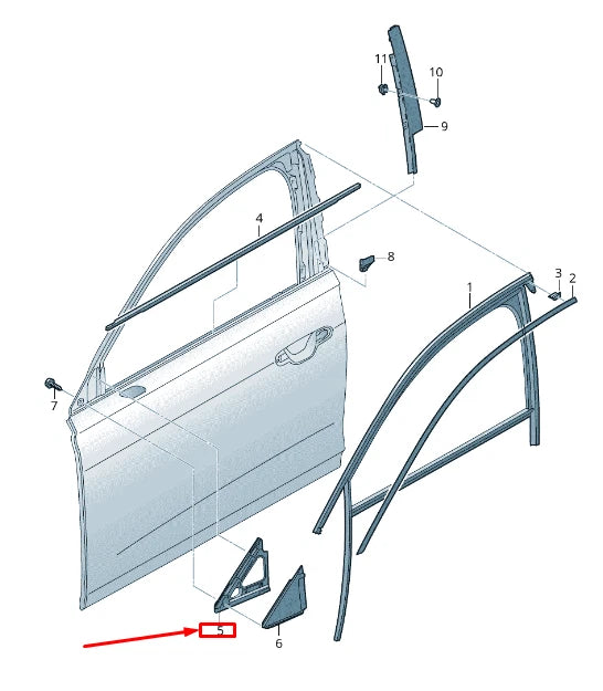 NEW AUDI A8 4N FRONT RIGHT INNER DOOR COVER SEAL 4N0867368B