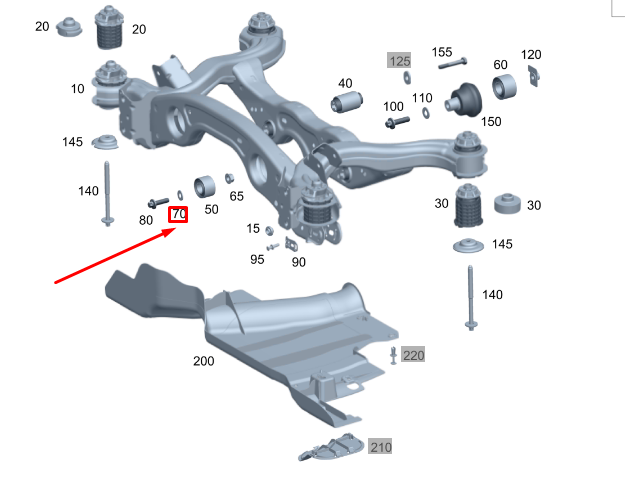 new mb gla h247 amg rear axle carrier housing front window a2309900040 original
