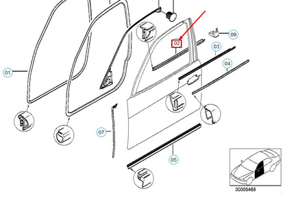 NEW BMW 5 E39 FRONT LEFT DOOR INTERIOR MOULDING 51218185815 8185815 ORIGINAL