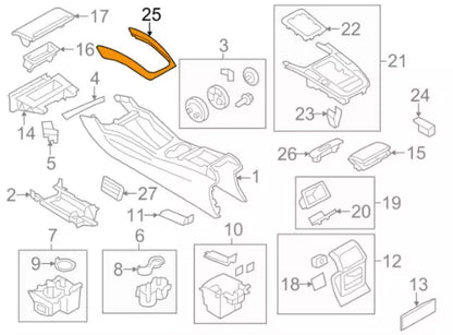 NEW AUDI Q5 8R FRONT CENTER CONSOLE ALLUMINUM COVER 8R0863305M1NK ORIGINAL