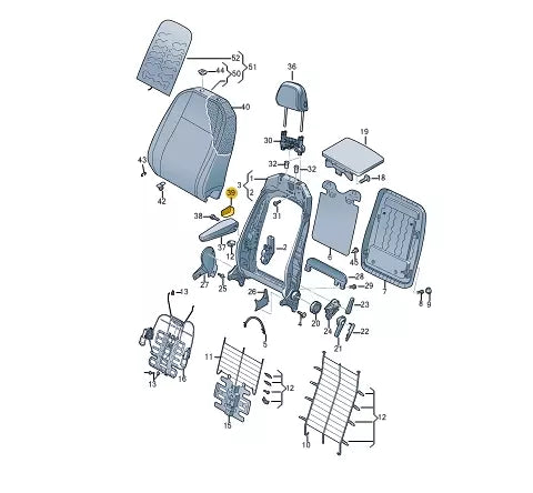 NEW VOLKSWAGEN CADDY IV SAB FRONT LEFT SEAT RIGHT COVER 7H5881152A82V