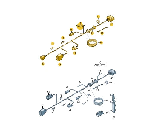 NEW VOLKSWAGEN PASSAT B7 TAILGATE CABLE HARNESS LOOM 3AF971147E ORIGINAL