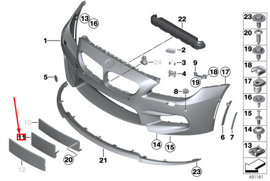 new bmw m6 coupe f13 front bumper m license plate base 51118050492 original