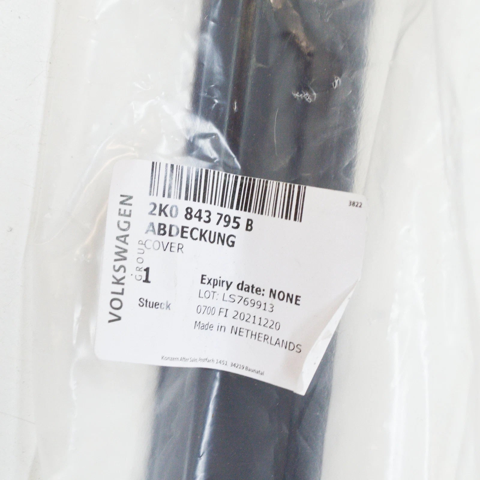 NEW VW CADDY MK3 LEFT SLIDING DOOR RAIL COVER 2K0843795B